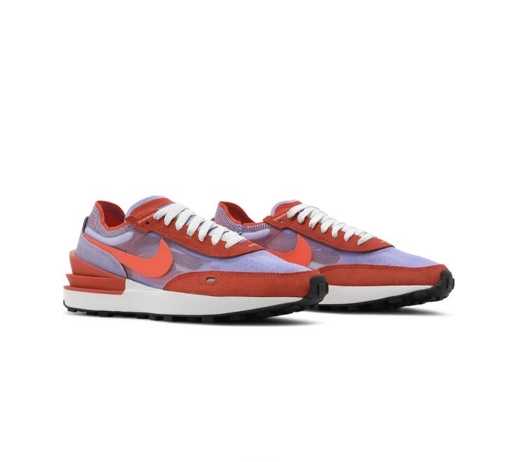 Women Nike Waffle One Athletic ￼Shoes Team Orange/Fushia/Crimson DC2533–800