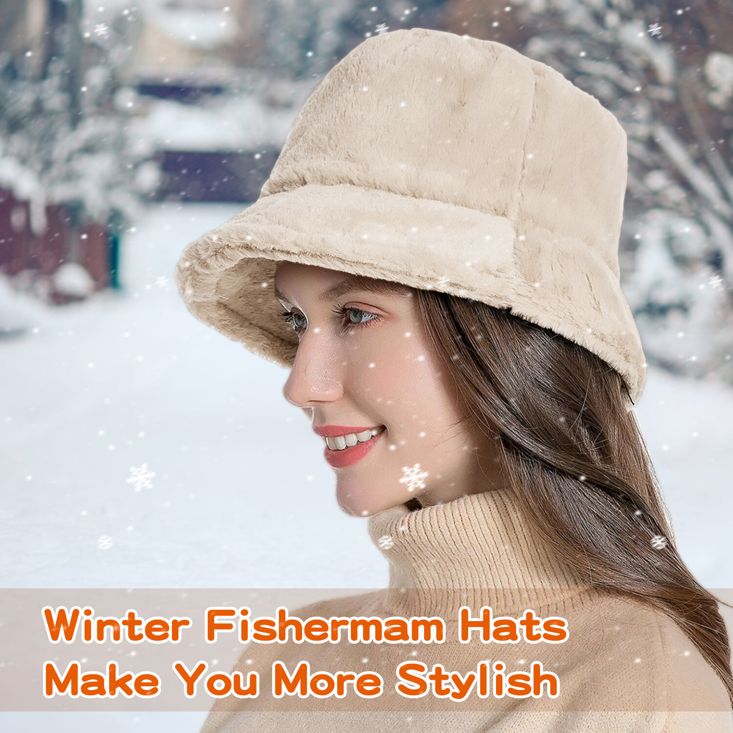 Women Fluffy Faux Fur Sherpa Fuzzy Vintage Warm Fisherman Hats Winter Bucket Hat