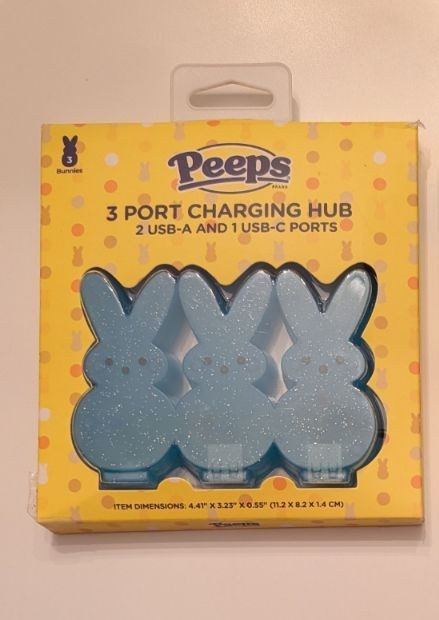 Peeps Blue Bunny 3 Port Charging Hub