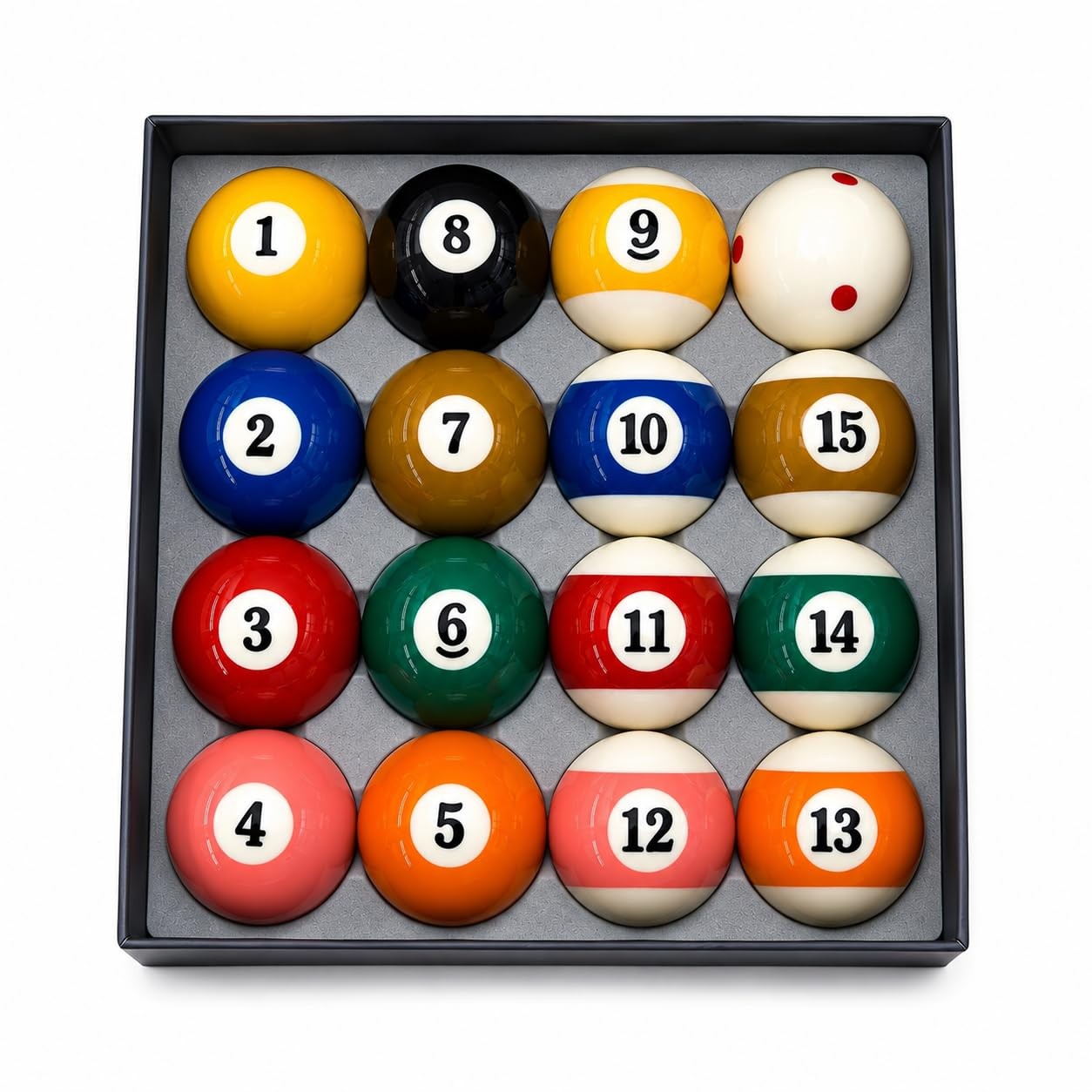 16 Piece Billiard Ball Set 2-1/4 Inch Resin Pool Balls For Home Tables Practice