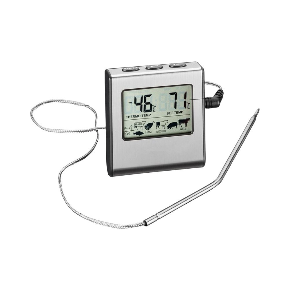 LCD For cooking Thermometer with Timer Function and Stainless Steel Probe