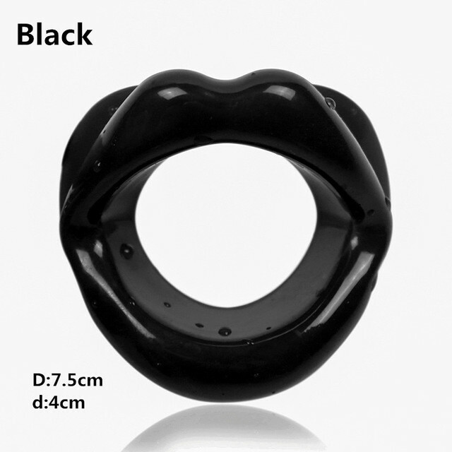 Spandex Full Head Mask Cosplay Face Hood Lips Oral Gags Open Mouth Shackles