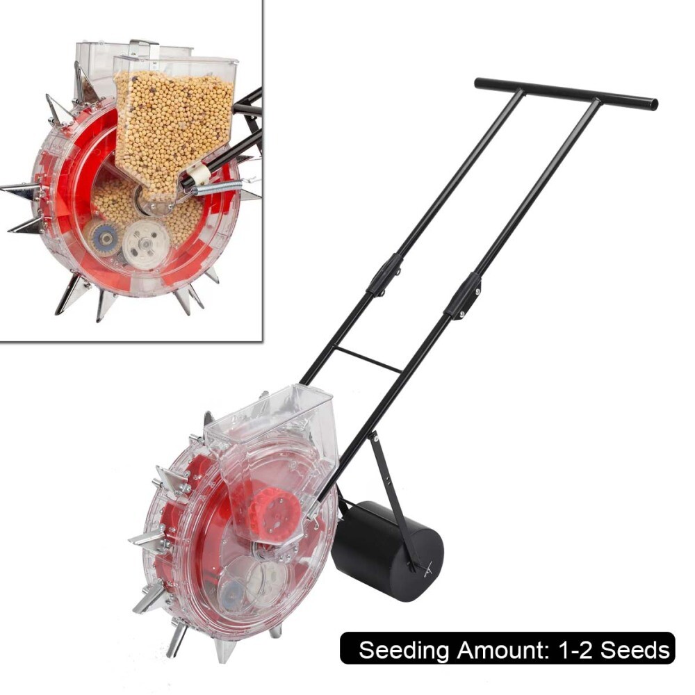 Manual Seeder Single Row Planter Hand Push Precision Seeding Fertilizer Tool
