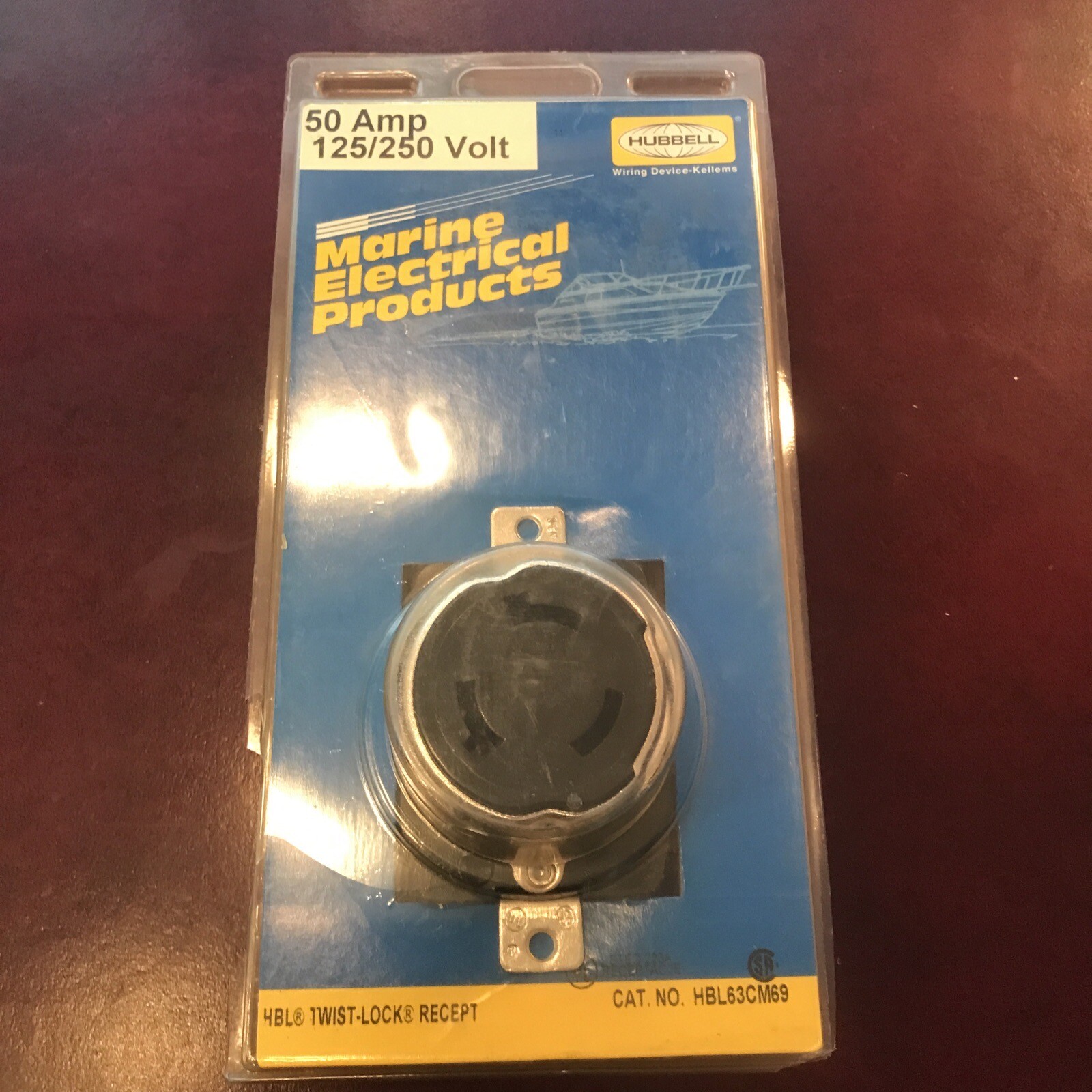 ⚡️ Hubbell HBL63CM69 ~ 50a  NEW Twist Lock Receptacle 125/250v