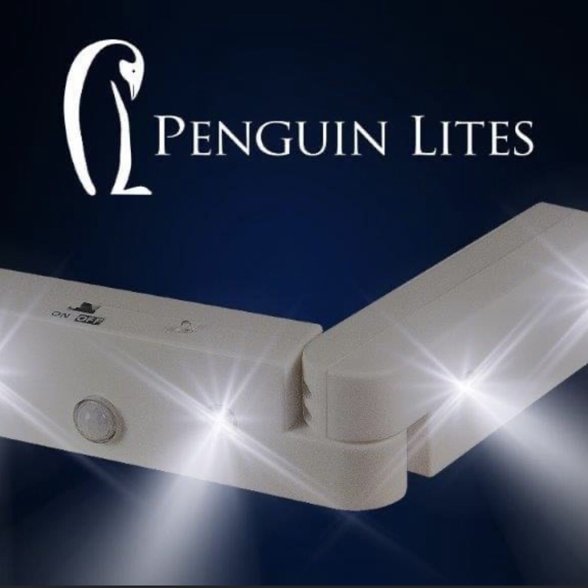 Set Of 2 Penguin Lites Floor Illuminating Motion Sensor Night Light W/ Batteries
