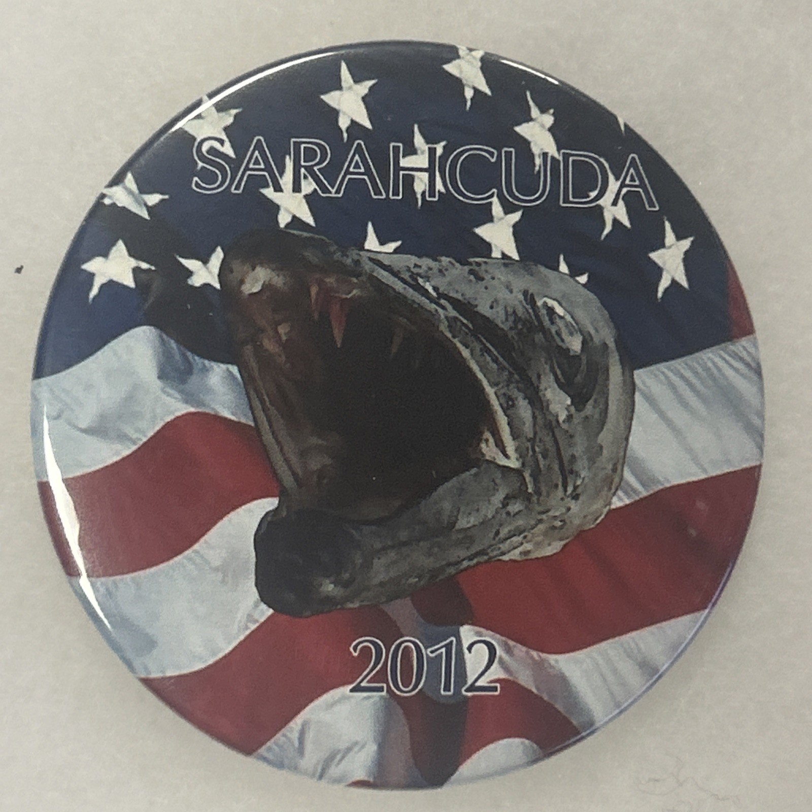 SARAHCUDA 2012 Sarah Palin   3” pinback button pin