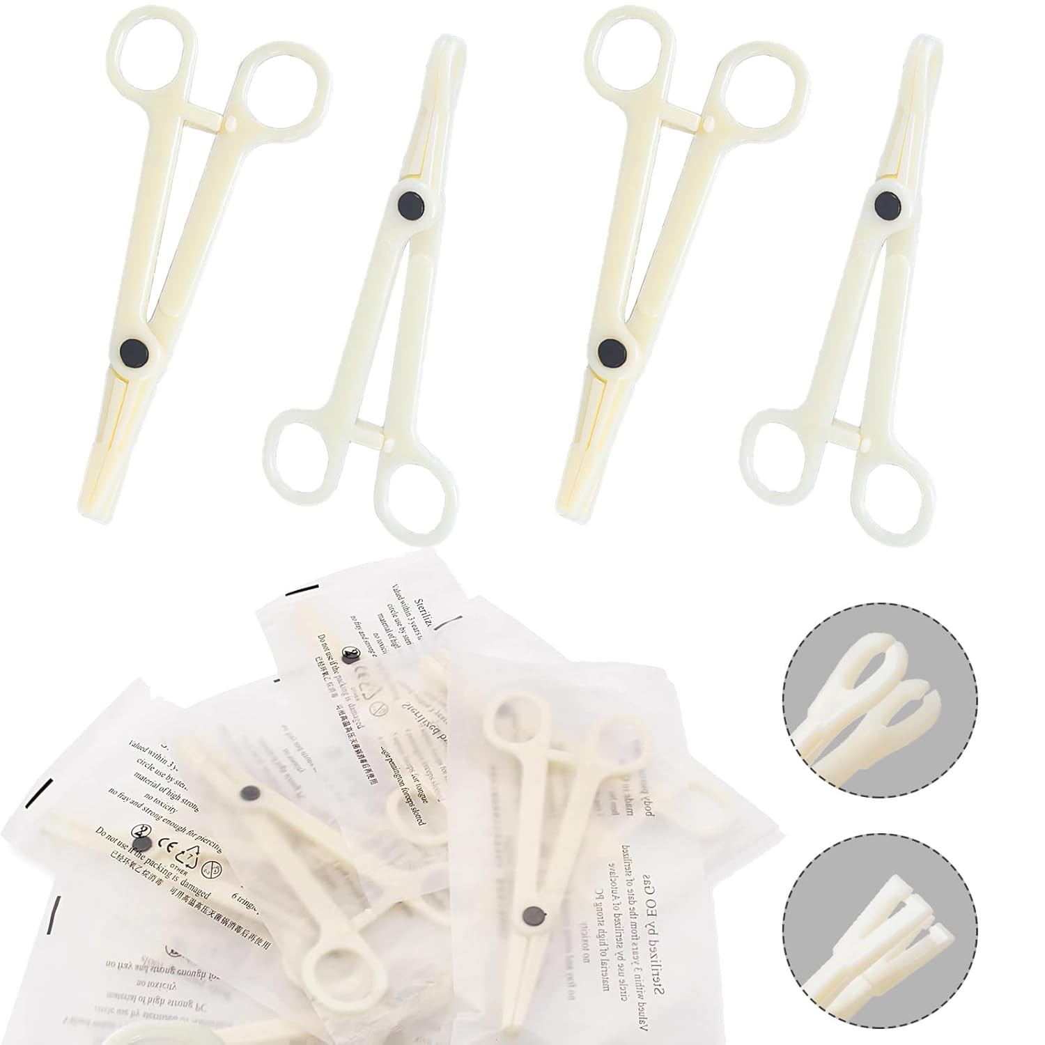 Piercing Clamps Set 20pcs Disposable Plastic Round Round/10pcs+Triangle/10pcs