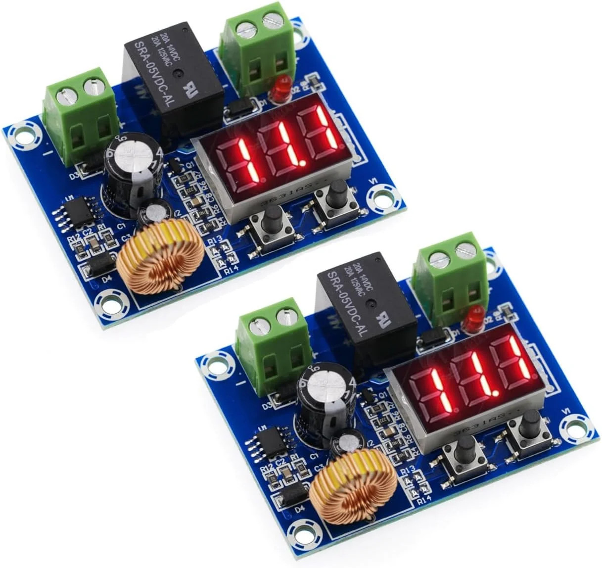 2 PCS Low Voltage Cutoff, DC 12V-36V 20A Low Voltage Disconnect Switch, Low Volt