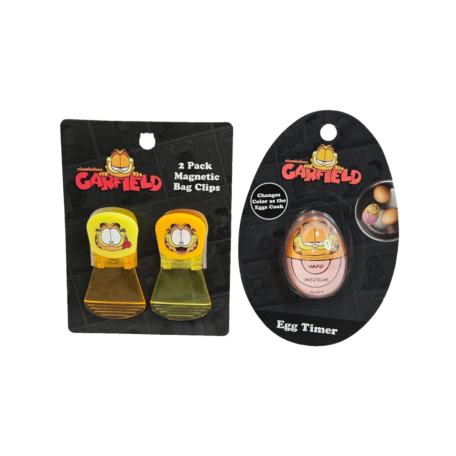 Disney Garfield Egg Timer Changes Colors as the Egg Cooks & Magnetic Clips Lot