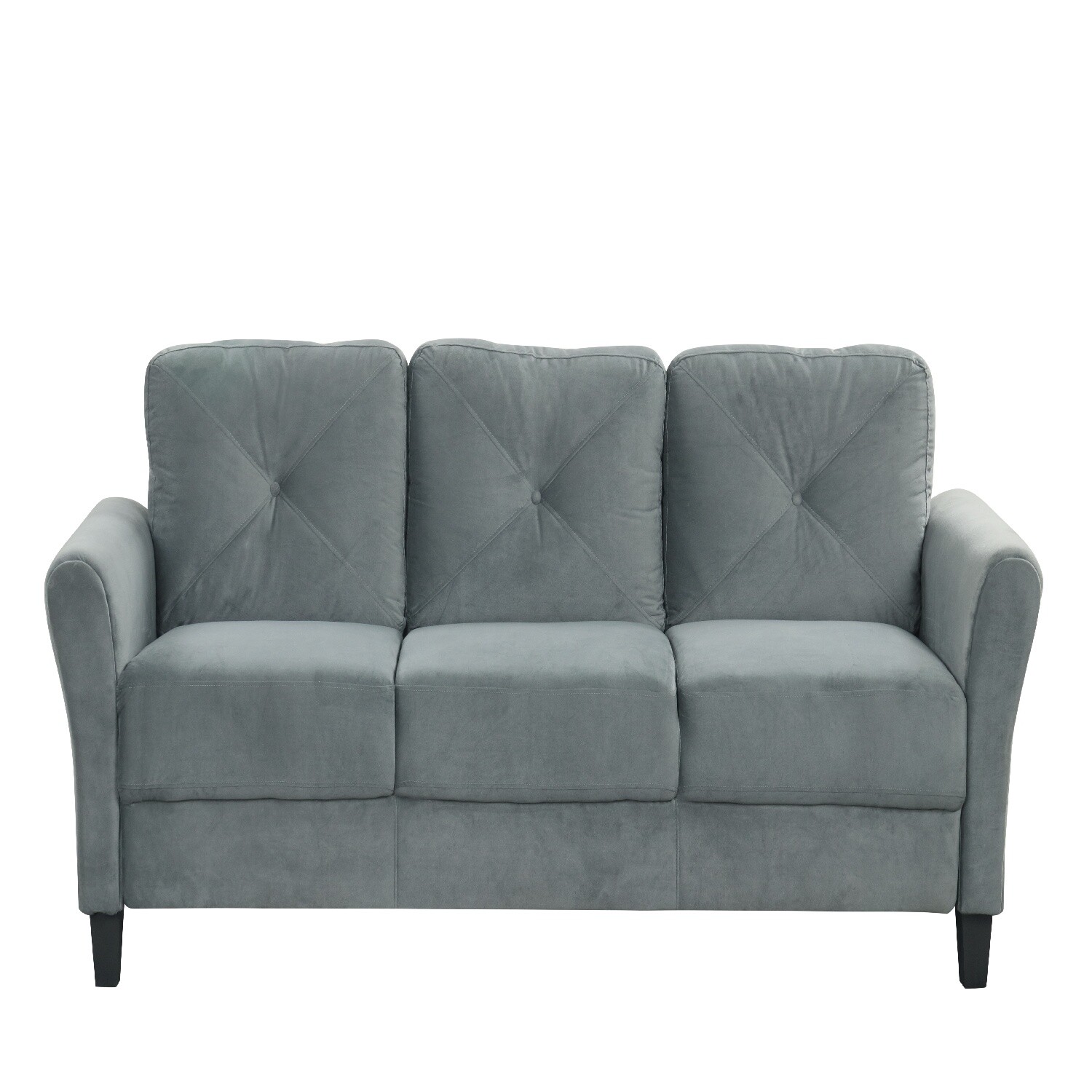 3 Seater Sofa Couch Upholstered Sofa Couch Home Living Room Furniture Gray/Black