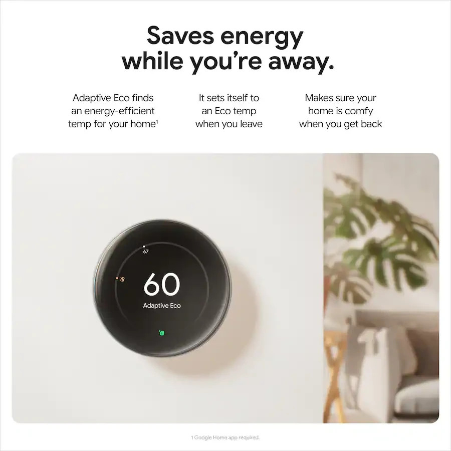Google Nest Learning Thermostat 4th gen w/ Temperature Sensor - Polished Silver