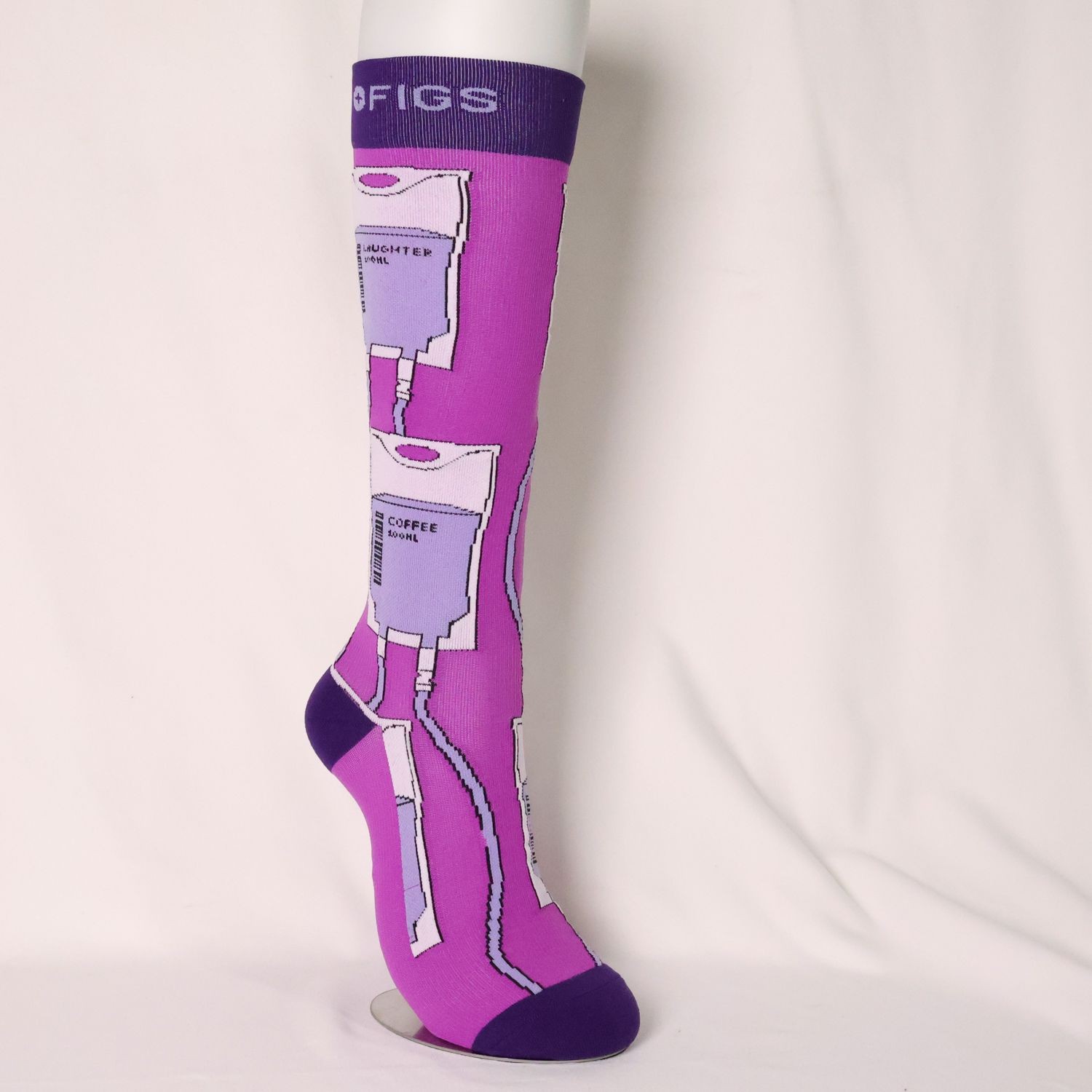 Figs Purple Compression Socks Size L