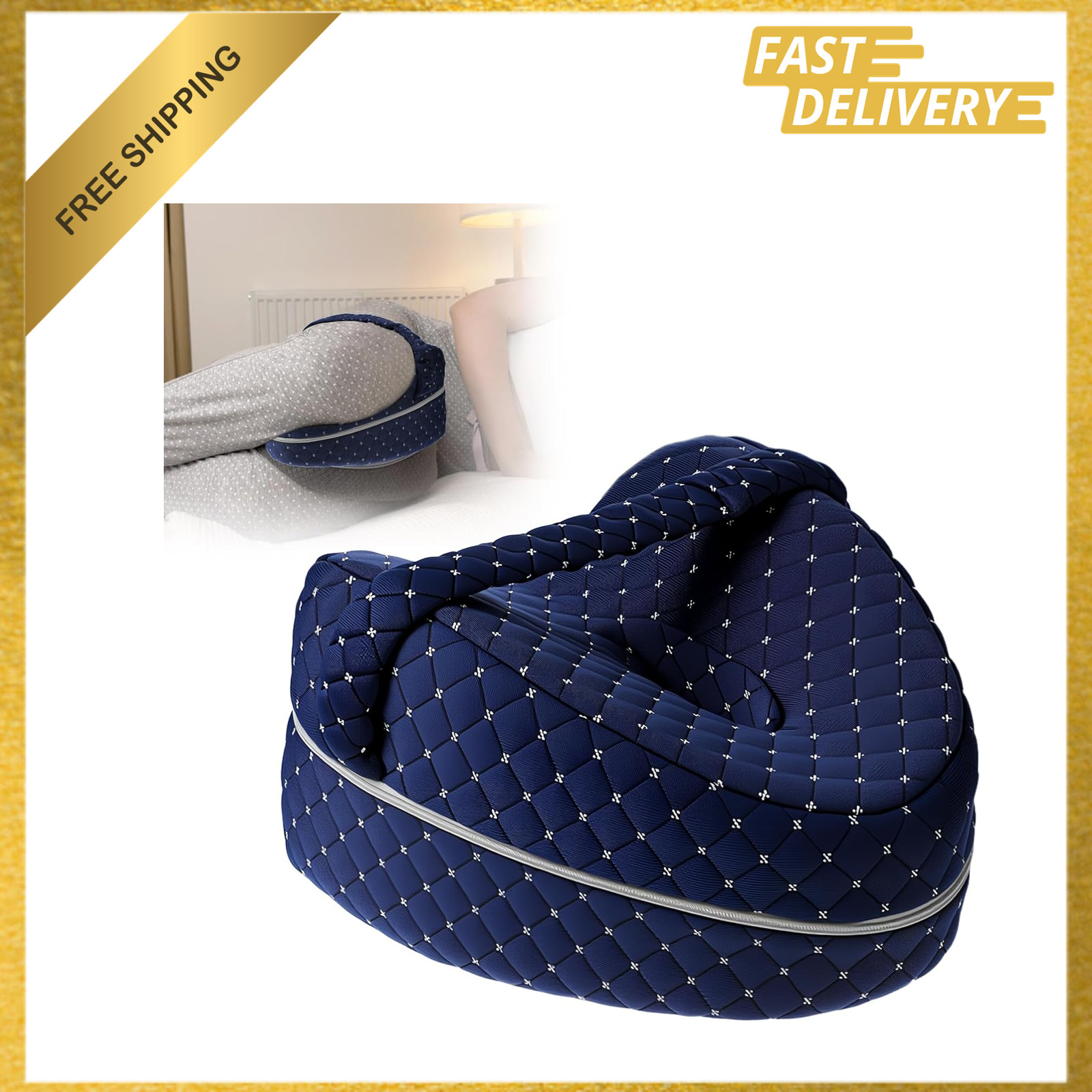 Knee Pillow for Side Sleepers Memory Foam Hip Alignment Support with Adjustable