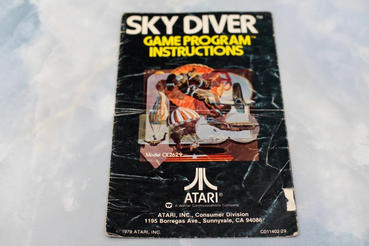 NO GAME- SKY DIVER Instruction Book Manual ATARI 2600