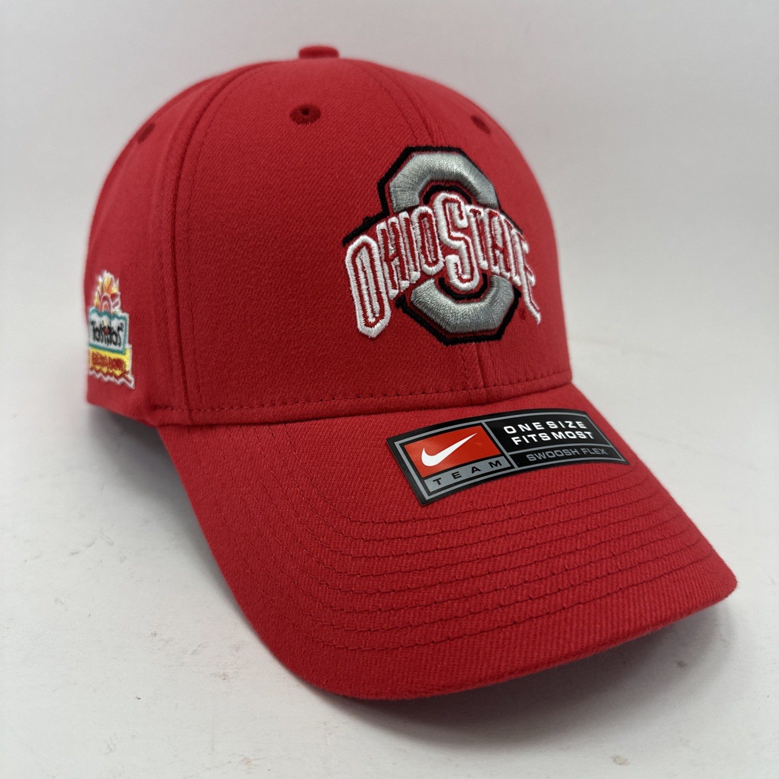 Nike Ohio State Logo Red Hat Cap Swoosh Flex OSFM Fitted Stretch Fiesta Bowl NEW