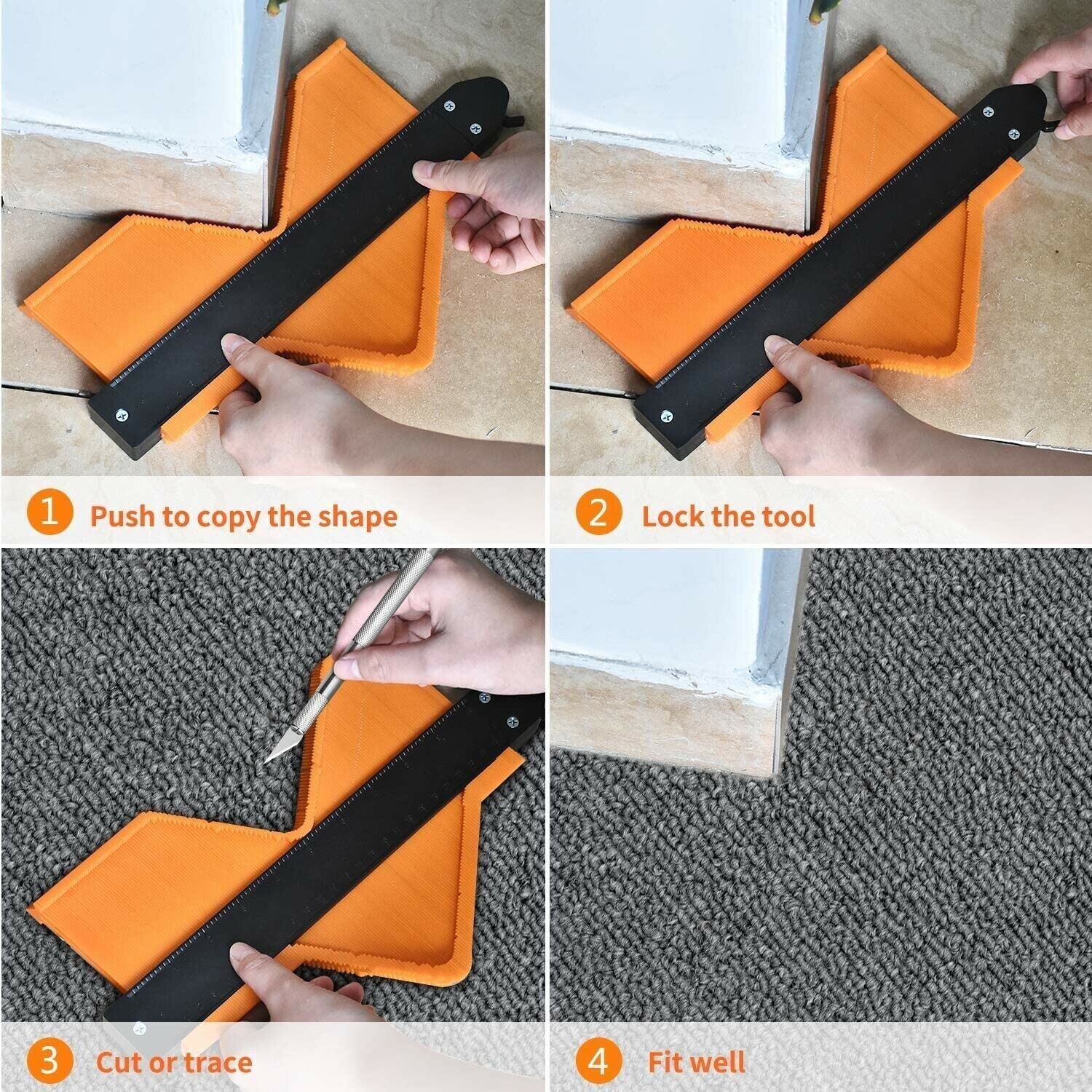 Lock Shape Profile Contour Gauge Plastic Woodworking Tool Duplicator Irregular