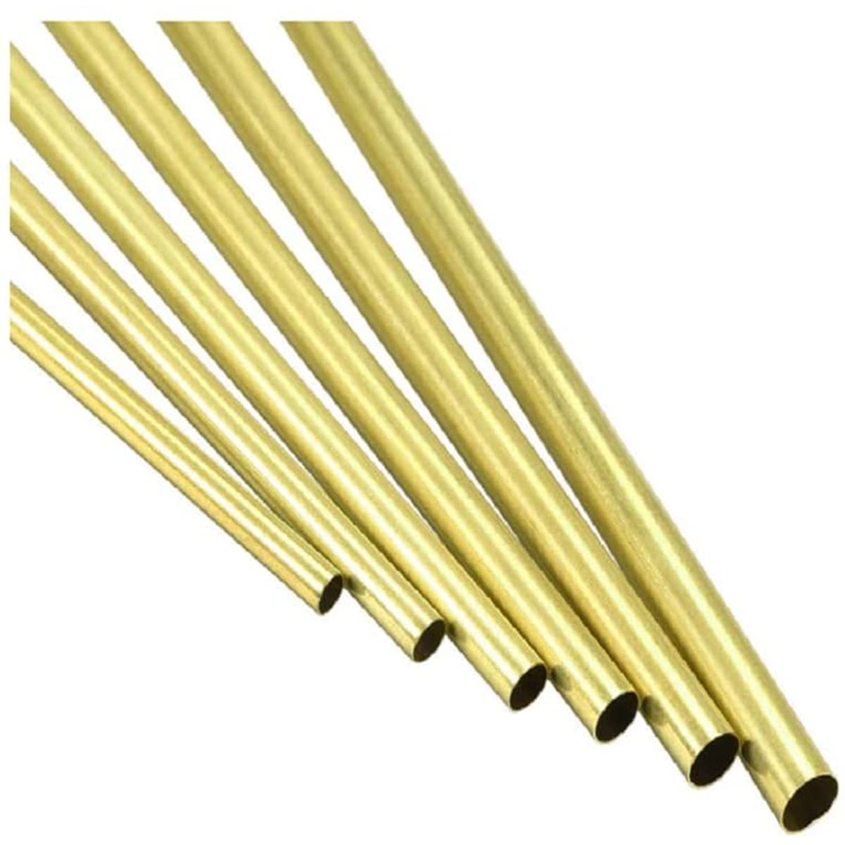 Brass Round Tube H65 Copper Tubes Pipe 200mm Length 25mm OD 2.5mm Wall Thickn...