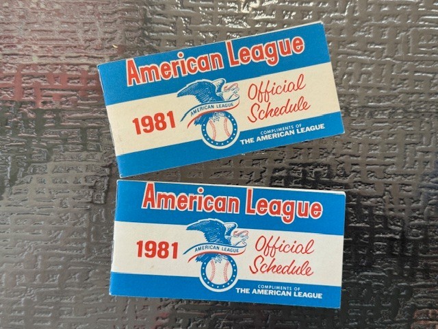 1981 Official American League Pocket Schedules - Lot of Two