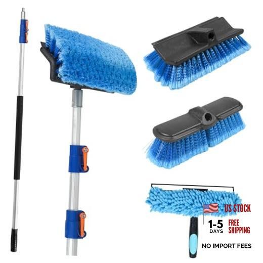 20 FT Exterior House Cleaning Brush Set with 5-12 Foot Telescoping 12FT POLE