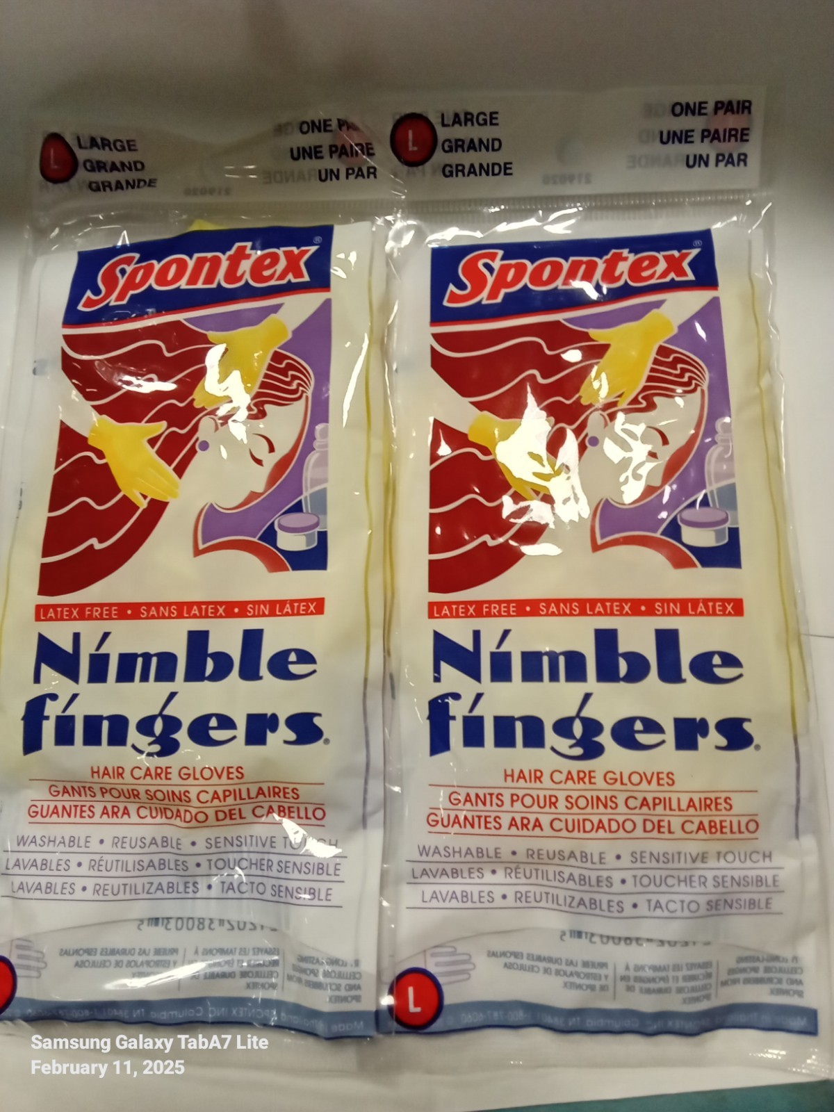 Spontex Nimble Fingers Gloves Large 2 Pack