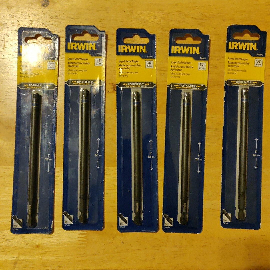 IRWIN 1899889 6" Impact Socket Adapter 1/4 Quick Change Shank Black Oxide Each 1