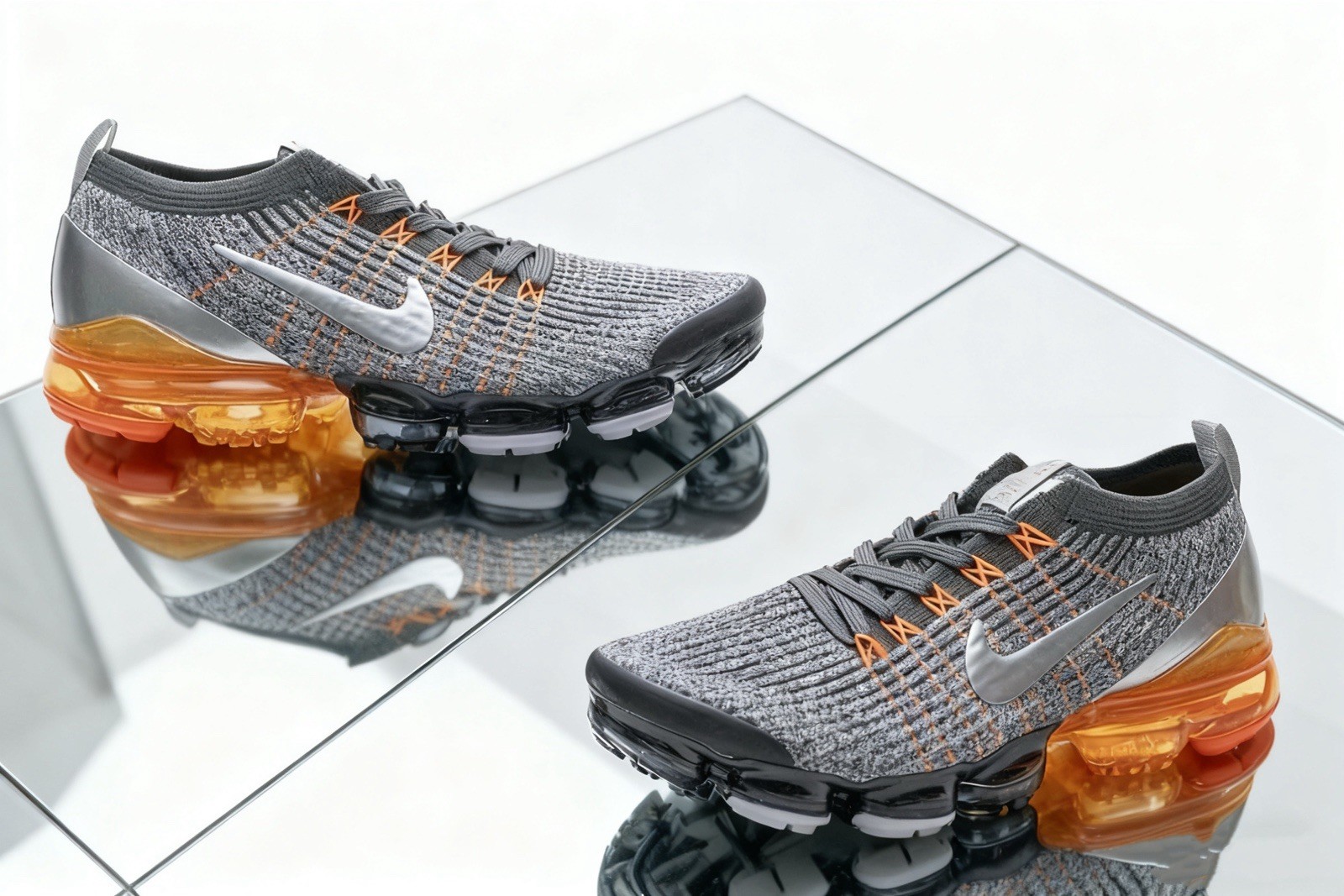 🔥New Nike Air Vapor Max Flyknit 3 grey-orange men's shoes free shipping