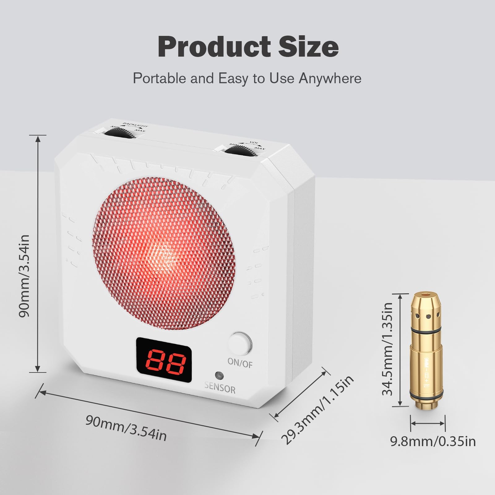 9mm Laser Training Cartridge Dry Fire Target Suitable for 55Mm, White