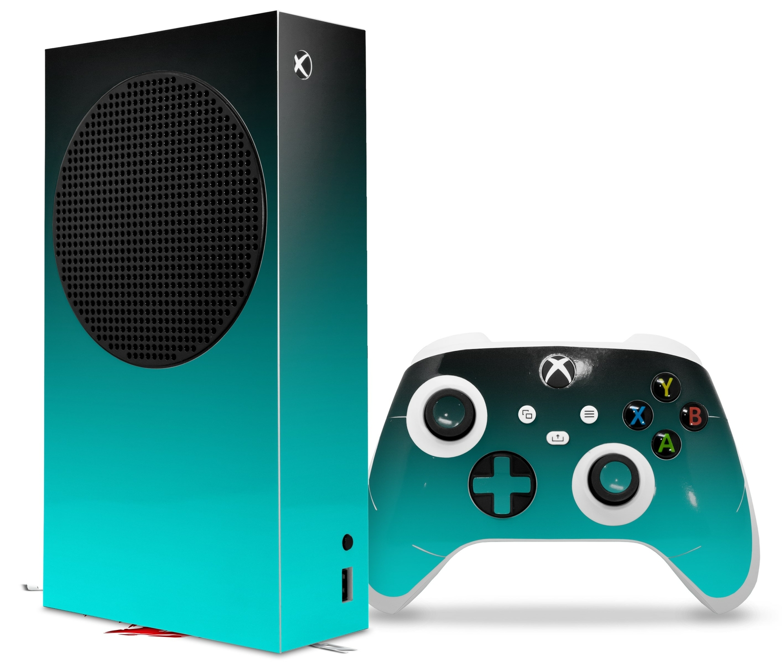 Skins XBOX Series S Console Controller Smooth Fades Neon Teal Black