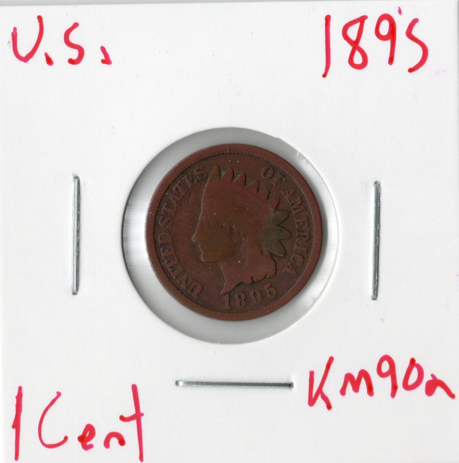 Coin United States Indian Head Cent 1895 KM90a
