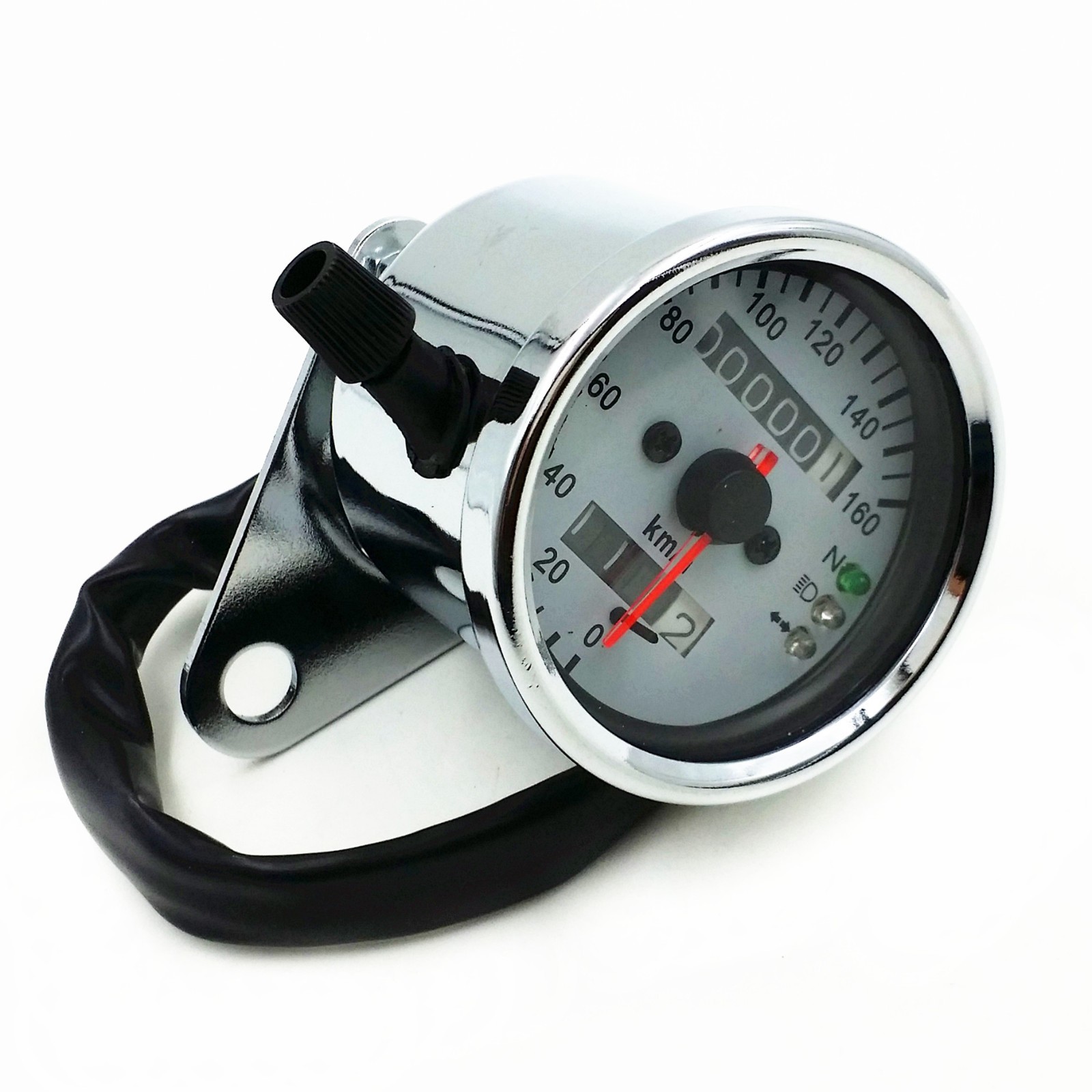 LED Backlight Signal Universal Motorcycle Odometer KMH Speedometer Gauge Cafe CB