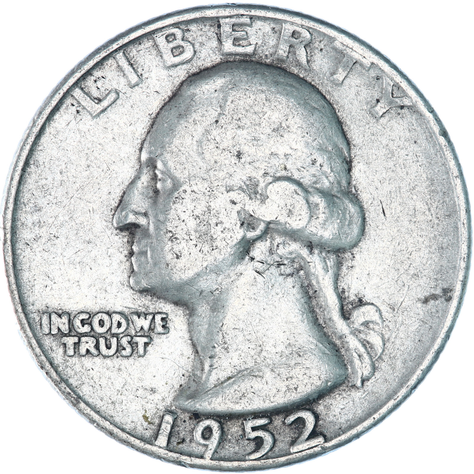 1952 D Washington Quarter 90% Silver Very Fine VF
