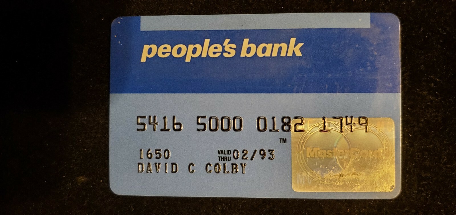 People's Bank MasterCard exp 1993  cc748