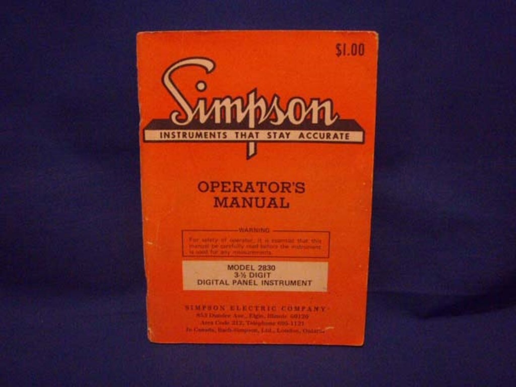 Simpson Model Operator's Manual