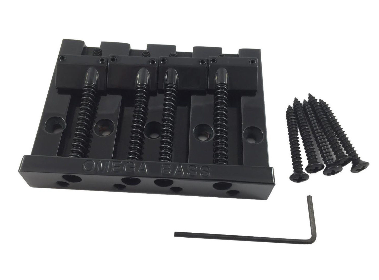 Black OMEGA High Mass Bass Bridge for Top Load Fender P/Jazz Bass® BB-3350-003