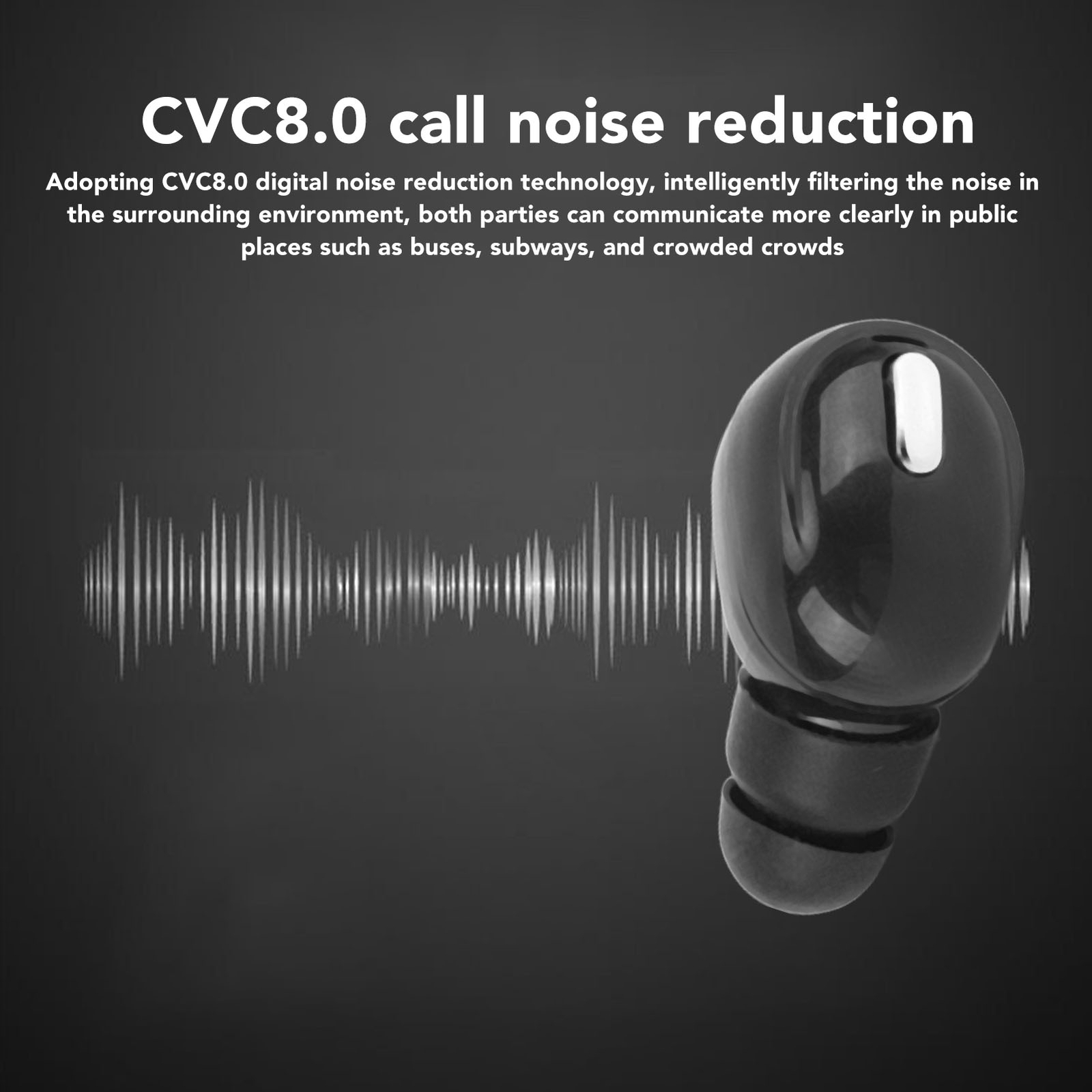 (Black)Single Wireless Earbud Mini Wireless CH