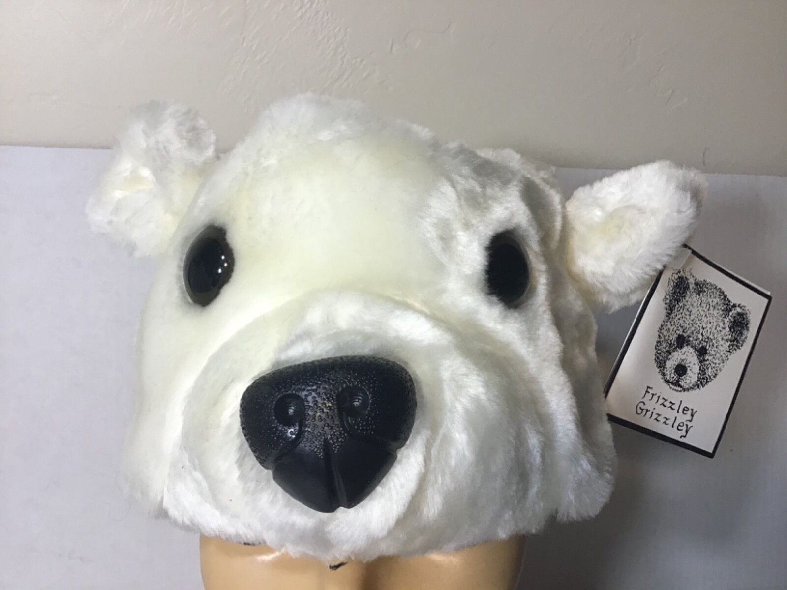Frizzled Grizzley Bear Head Band Ear Muff Warmer Polar Adjustable White NWT VTG
