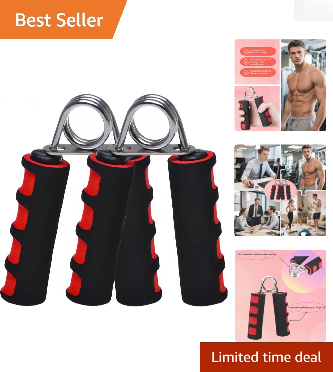 Lightweight Grip Strengthener Set - 2 Portable Exercisers for Enhanced Strength