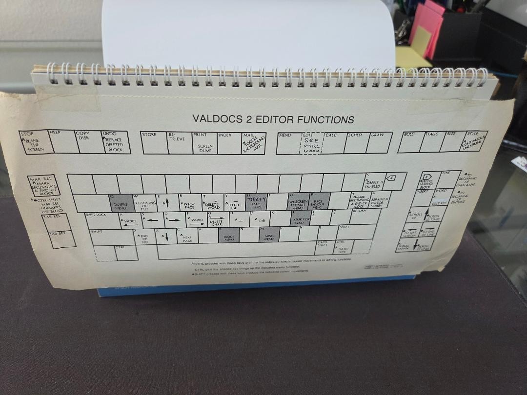 Vintage 1983 Valdocs Keyboard Ref. Guide Epson QX-10 Computer