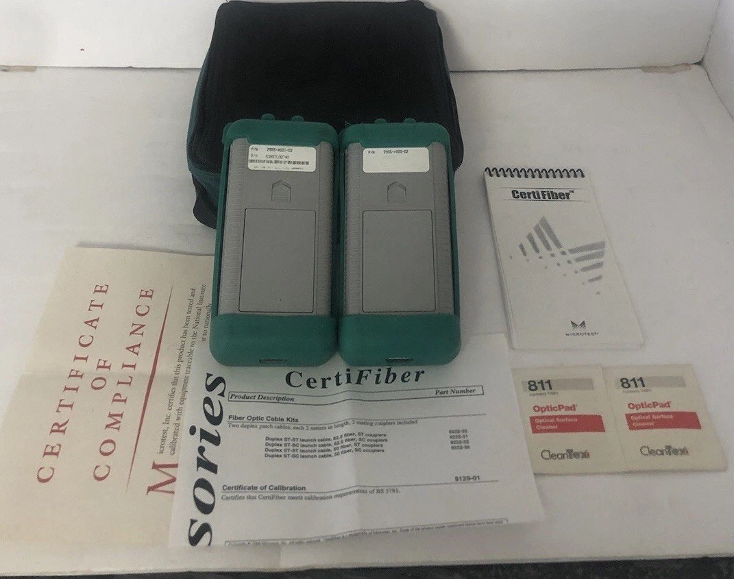 Microtest CertiFiber Optic Advanced certification multimode Fiber Network Excell