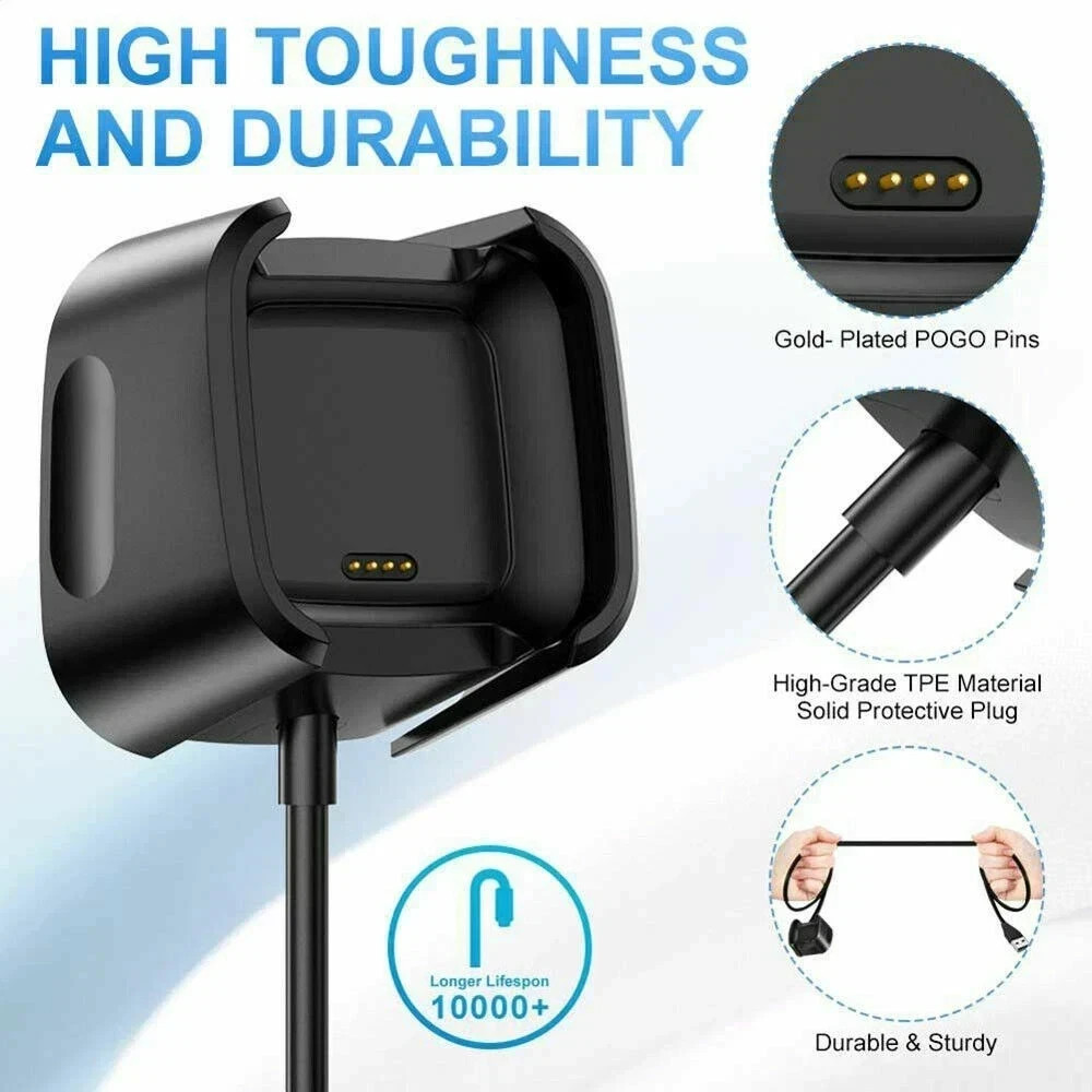 For Fitbit Versa / Versa Lite / Versa 2 USB Charger Charging Power Dock Cradle