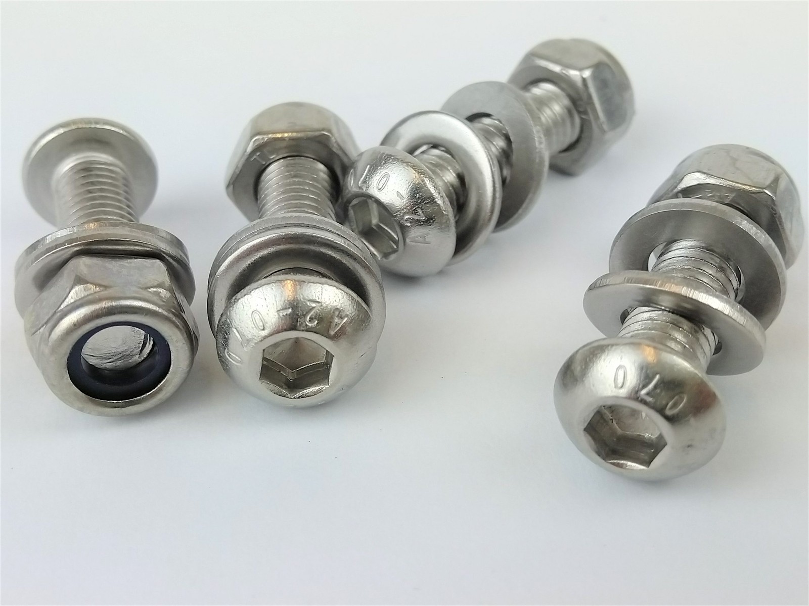 Vespa Centre Stand Fastener Set Bolts, Washers and Nyloc Nuts, Stainless Steel