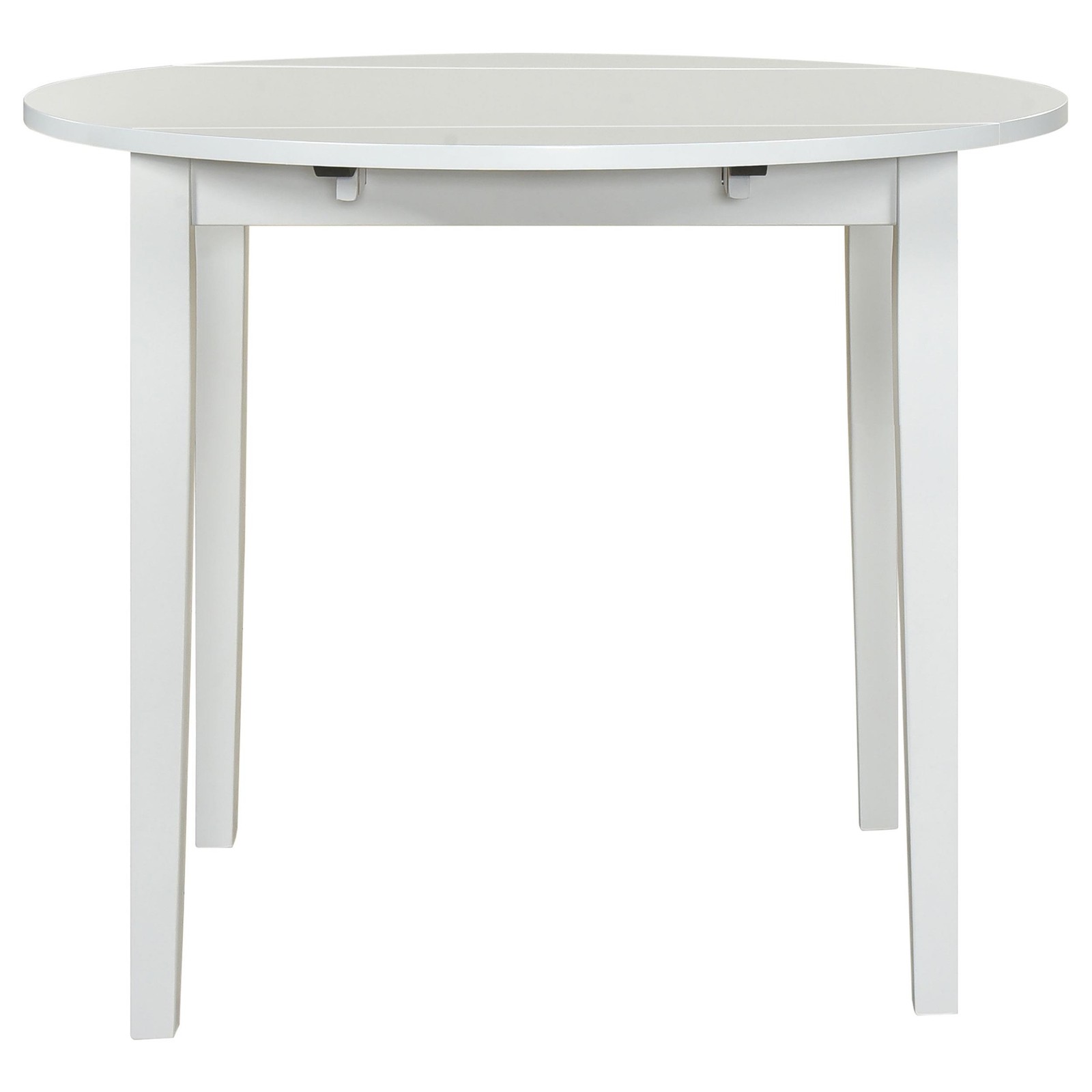 Coaster Bucknell 3-Piece Round Wood Drop Leaf Dining Table Set in White/Beige