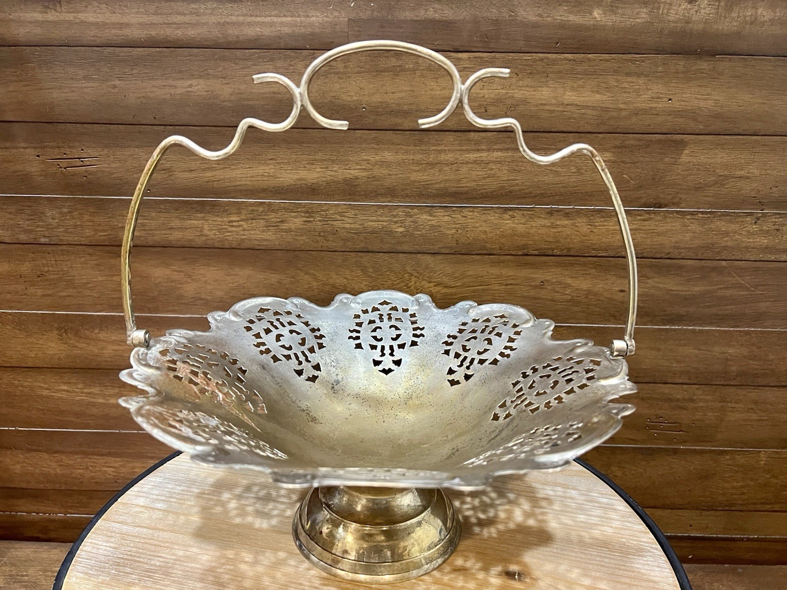 vintage International Silver Company pedestal candy dish or bridal basket