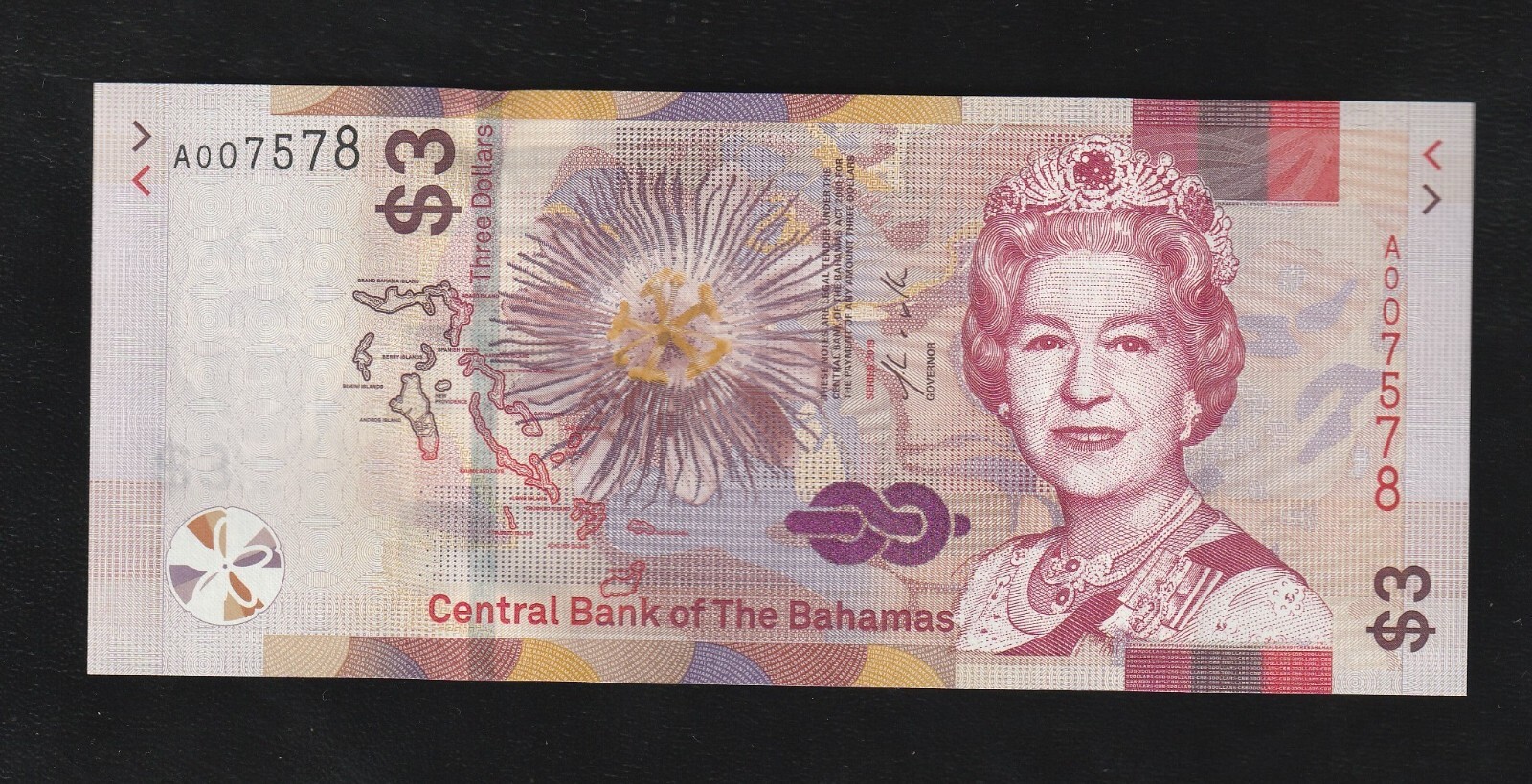 Bahamas 3 Dollars 2019 P 78 UNC