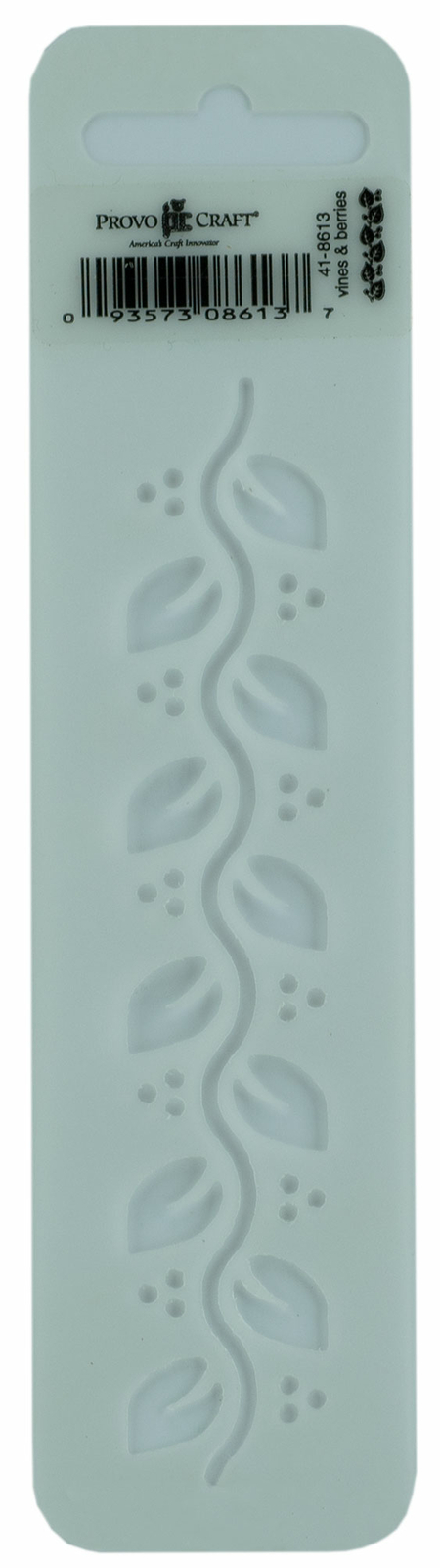 Provo Craft Stencil 1 1/2" x 6" Vines & Berries Design