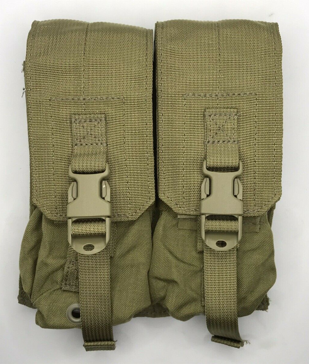 MOLLE Double Magazine Pouch 2x2 Khaki Plastic Snap 5.56 223 Eagle Industries NOS