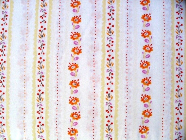 Heather Ross-West Hill Collection-Floral Stripe in Periwinkle (Rare) 11x22"