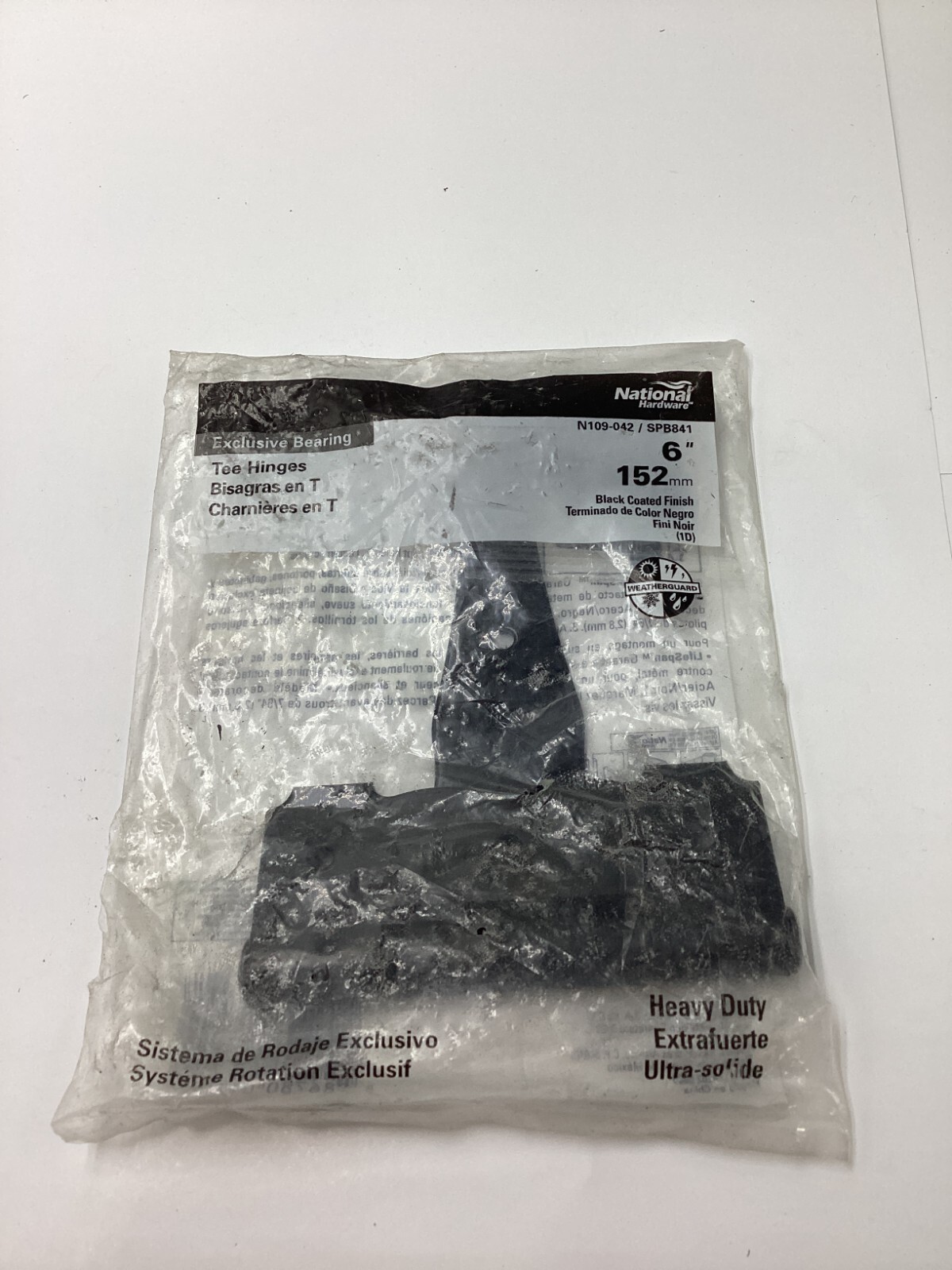 National Hardware Stanley 6" Metal Fence Tee Hinge Black Finish SPB841 N109-042