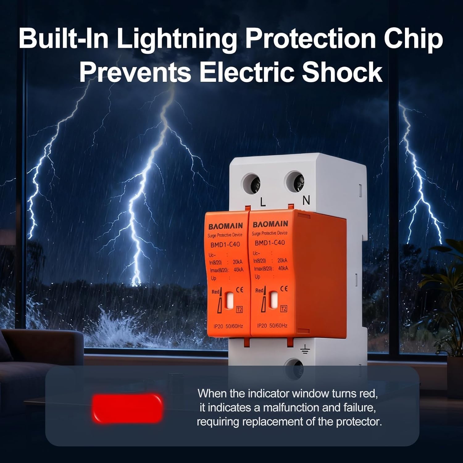 Professional Surge Protective Device 420V AC with Thermal Disconnect & Indicator