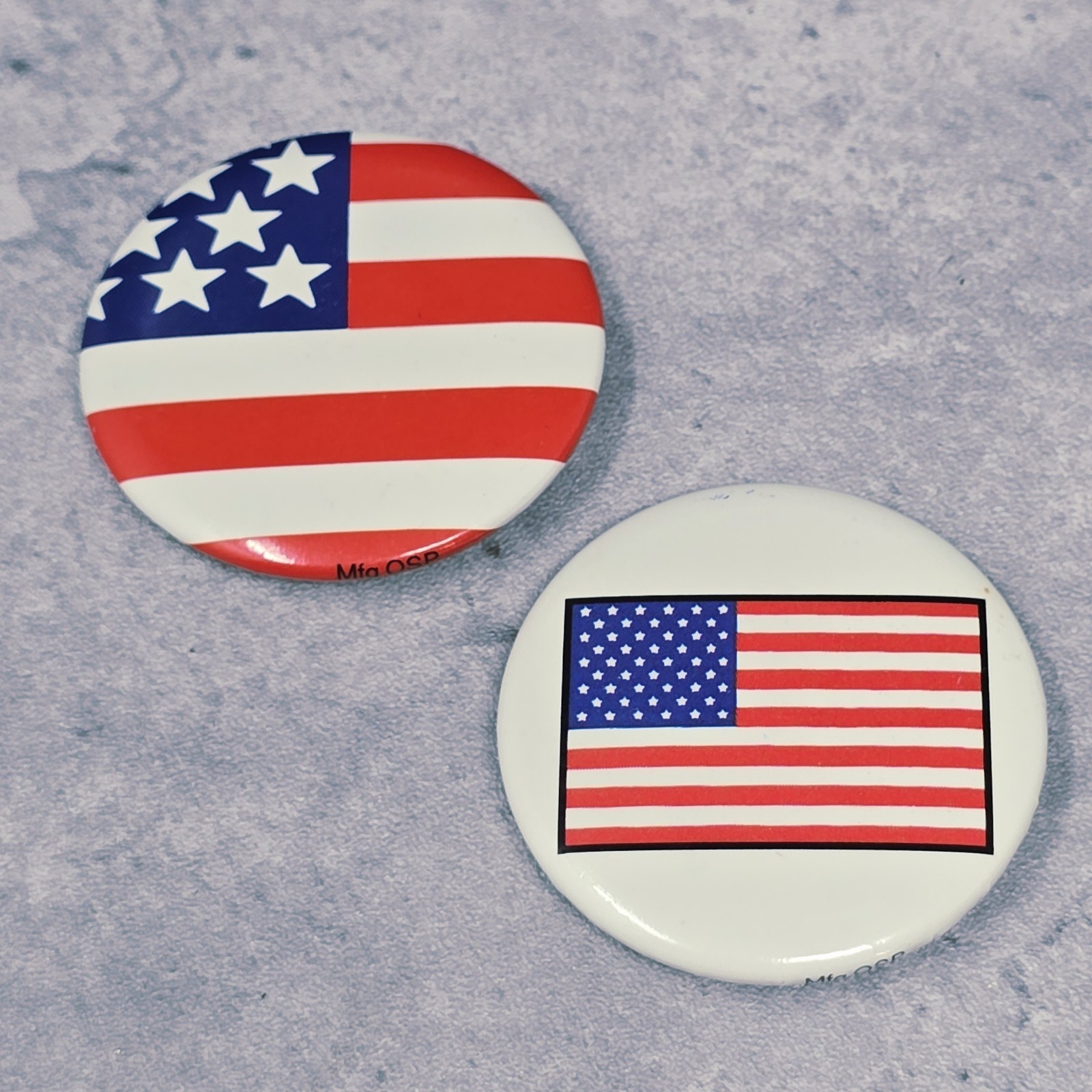 United States Of America Flags Patriot Pinback Pop Culture Button 1960s Vtg